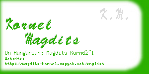 kornel magdits business card